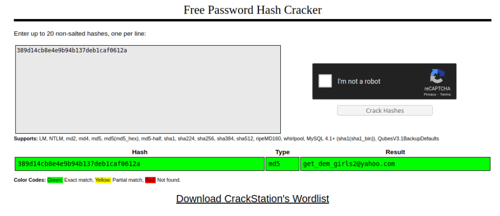 HTB - StreamIO cracking the hash