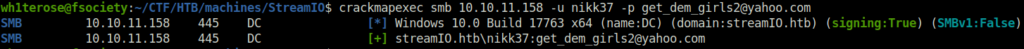 HTB - StreamIO crackmapexec spray