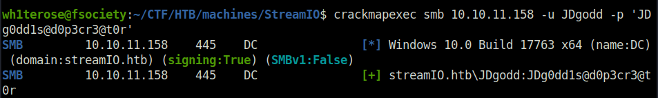 HTB - StreamIO crackmapexec spray