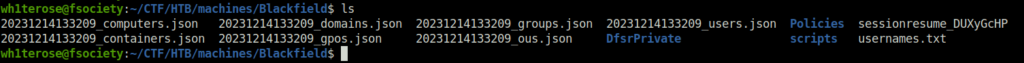 HTB - Blackfield captured json files