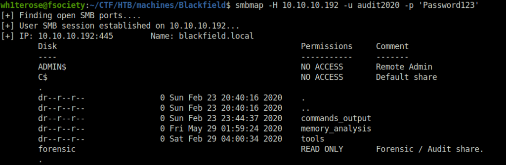 HTB - Blackfield SMB enum with new creds