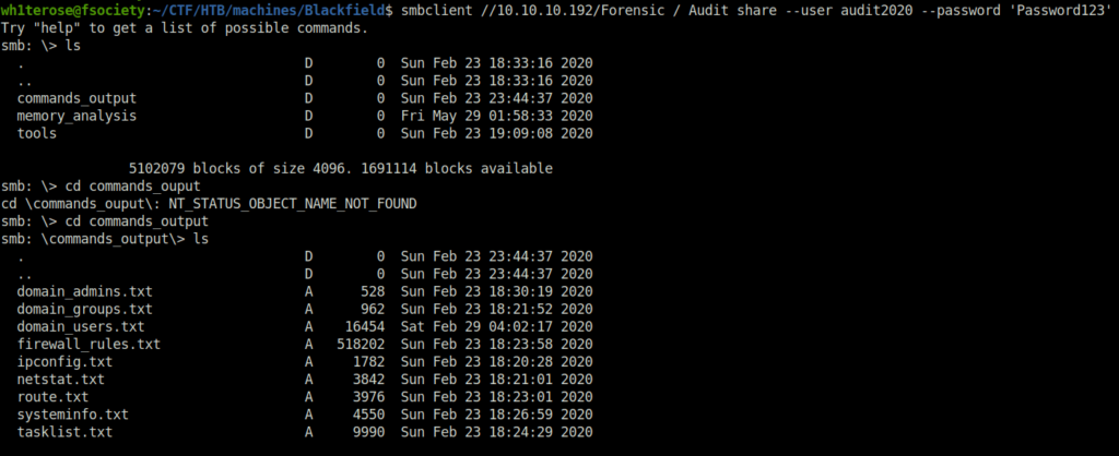HTB - Blackfield Accessing forensics share