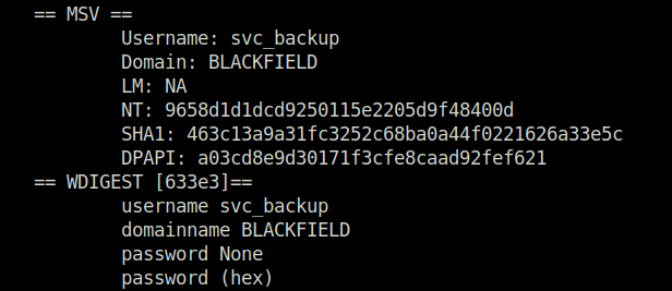 HTB - Blackfield svc_backup hash