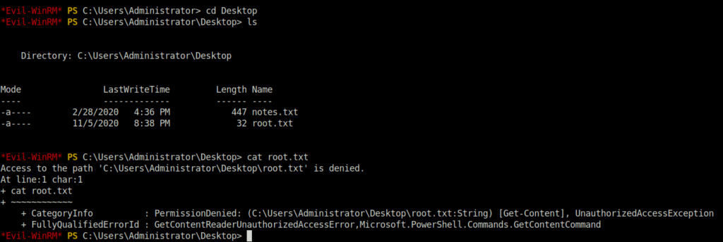 HTB - Blackfield cannot read root.txt