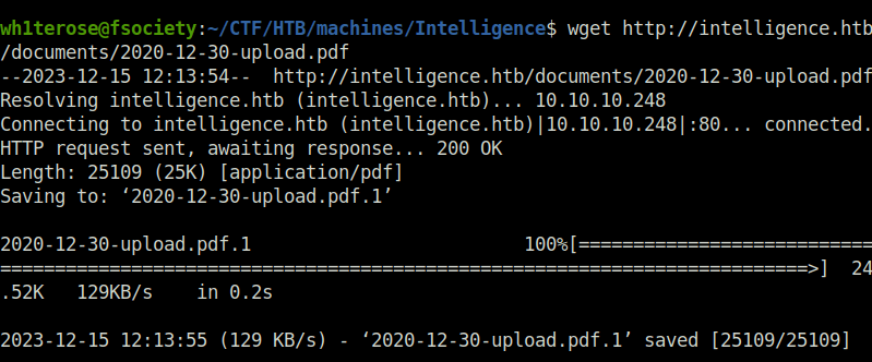 HTB - Intelligence downloading PDF