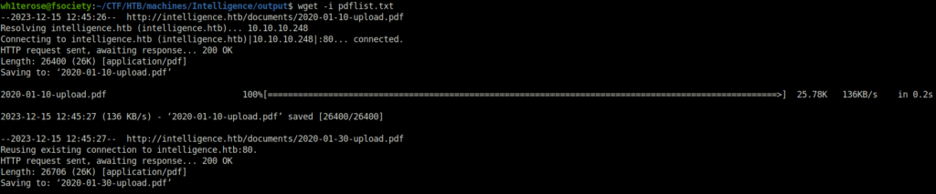 HTB - Intelligence Downloading all PDF files