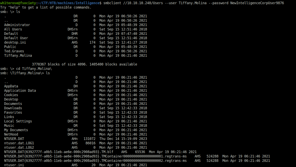 HTB - Intelligence Accessing the SMB share - Users
