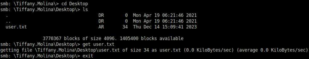 HTB - Intelligence user.txt found