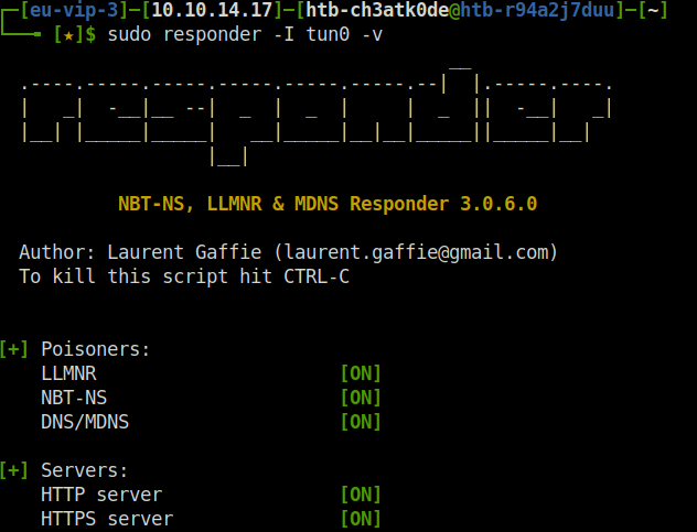 HTB - Intelligence Setting up Responder