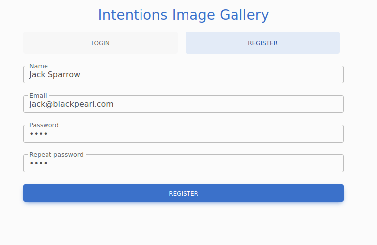 HTB - Intentions Registering a user