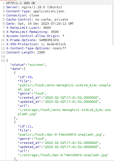 HTB - Intentions Burpsuite Response