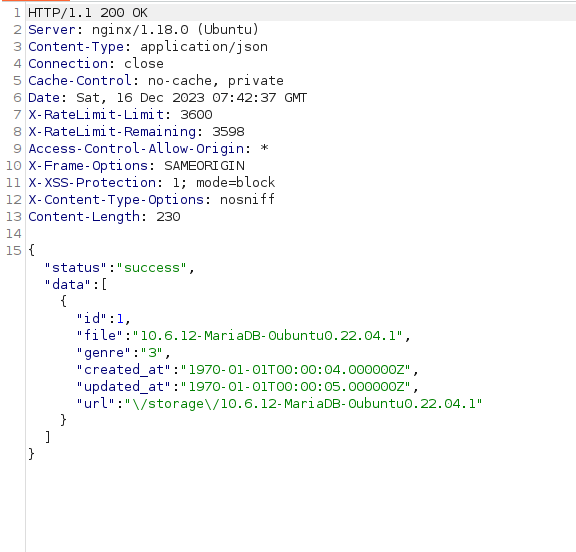 HTB - Intentions Burpsuite Response
