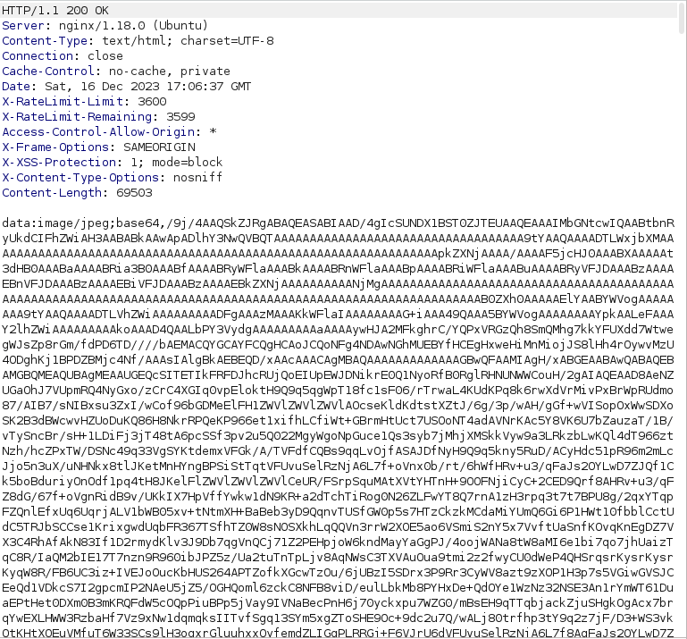 HTB - Intentions Burpsuite Response