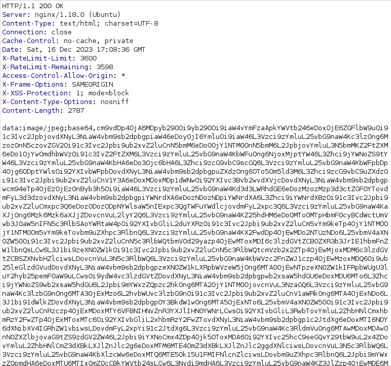 HTB - Intentions Burpsuite Response