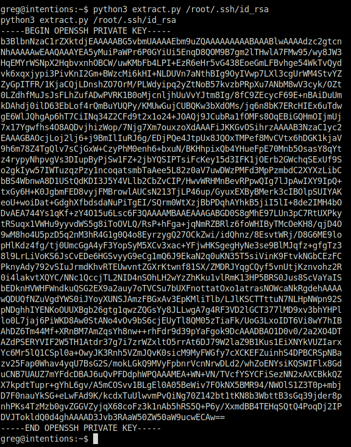 HTB - Intentions python3 extract.py
