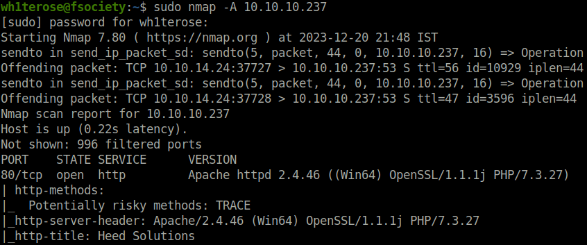 HTB - Atom nmap aggressive scan