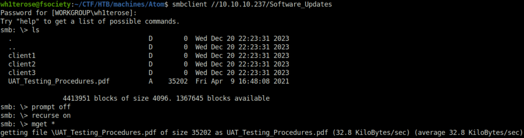 HTB - Atom Getting the pdf from Software_Updates