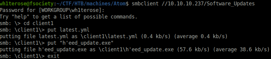 HTB - Atom put latest.yml