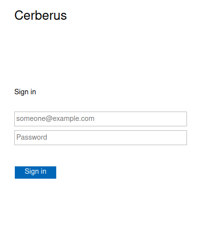 HTB - Cerberus Cerberus Login panel