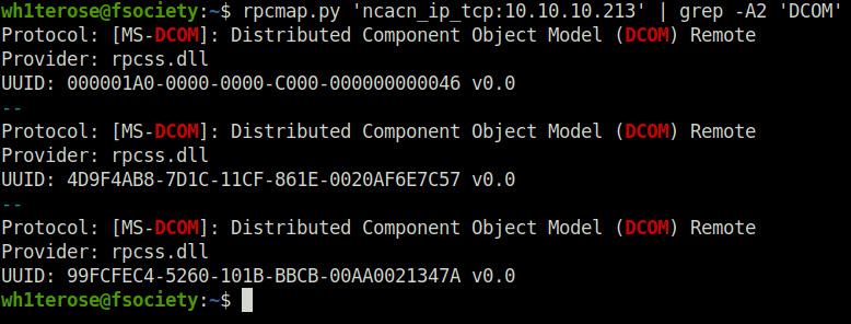 HTB - APT rpcmap.py output