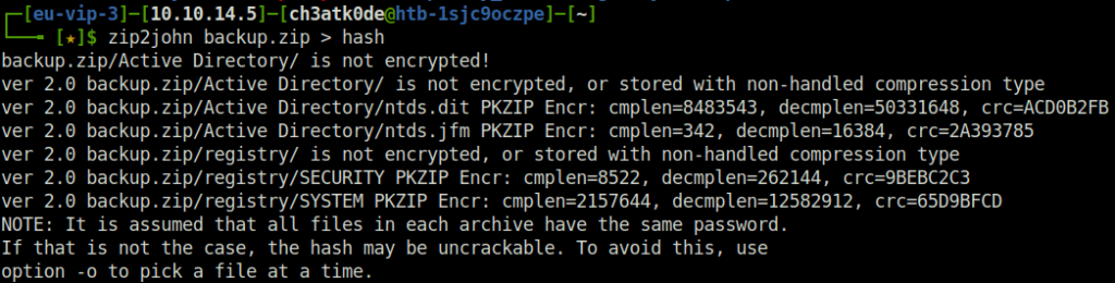 HTB - APT Zip2john