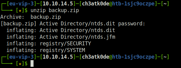 HTB - APT unzip backup.zip