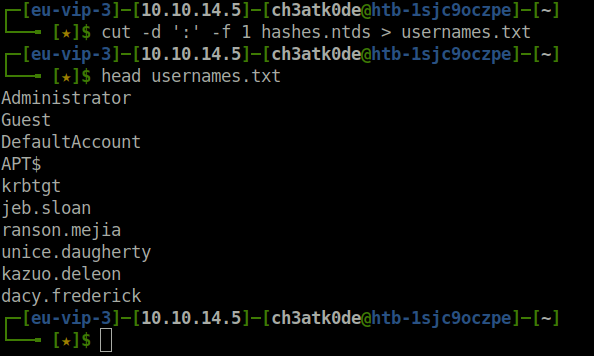 HTB - APT usernames
