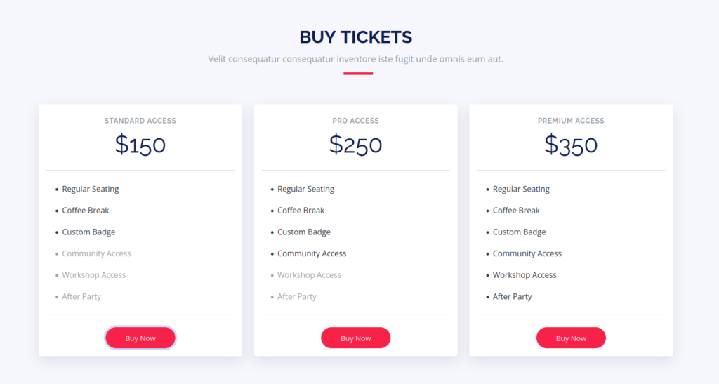 PG - Access Buy Tickets section