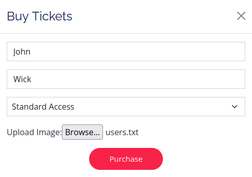 PG - Access Buy tickets upload