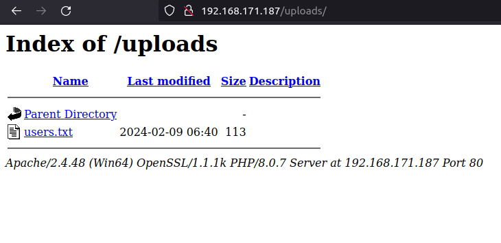 PG - Access Index of /uploads