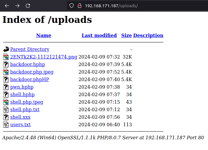 PG - Access Index of /uploads