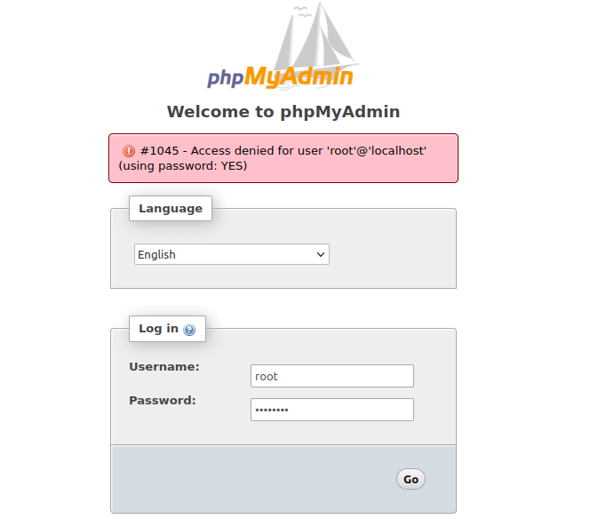 PG - Election1 Phpmyadmin login panel