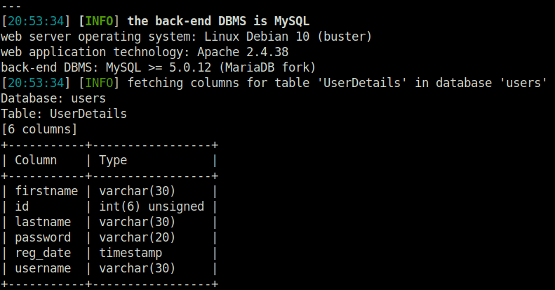PG - DC-9 Dumping column names