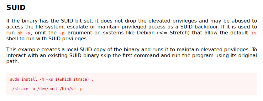 PG - Image GTFObins strace SUID exploit