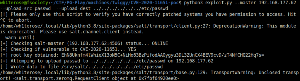 PG - Twiggy Uploading the password file
