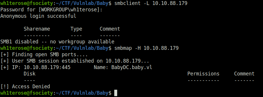 Vulnlab - Baby SMB Enumeration