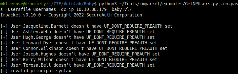 Vulnlab - Baby AsREP Roasting