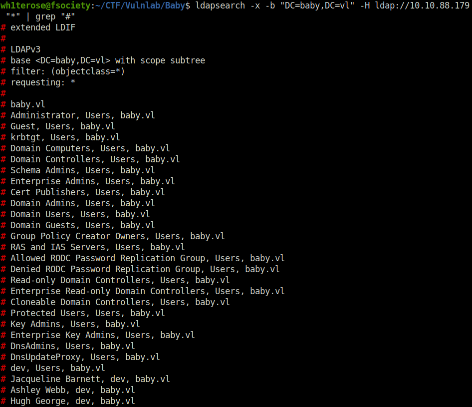 Vulnlab - Baby LDAP Enumeration