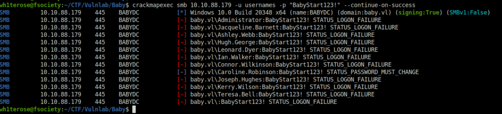 Vulnlab - Baby crackmapexec spray