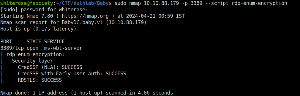 Vulnlab - Baby nmap script scan