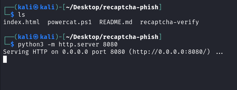 Hacking Windows with Fake Captchas python3 -m http.server 8080